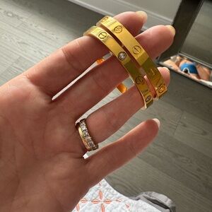Cartier inspired 18k gold plated bracelets and rings